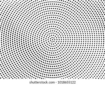 Abstract monochrome halftone pattern. Futuristic panel. Gunge dotted backdrop with circles, dots, point. Design element for web banners, posters, cards, wallpapers, sites. Black and white color