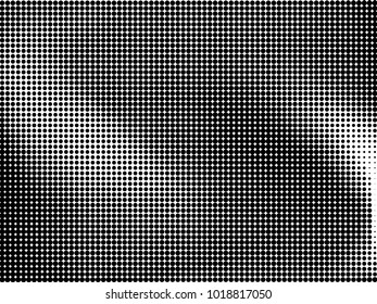  Abstract monochrome halftone pattern. Futuristic panel. Grunge dotted backdrop with circles, dots, point. Design element for web banners, posters, cards, wallpapers, sites. Black and white color