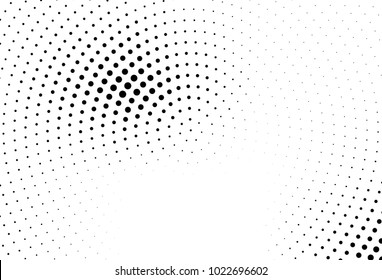 Abstract monochrome halftone pattern. Futuristic panel. Grunge dotted backdrop with circles, dots, point. Design element for web banners, posters, cards, wallpapers, sites. Black and white color 