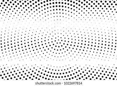 Abstract monochrome halftone pattern. Futuristic panel. Grunge dotted backdrop with circles, dots, point. Design element for web banners, posters, cards, wallpapers, sites. Black and white color