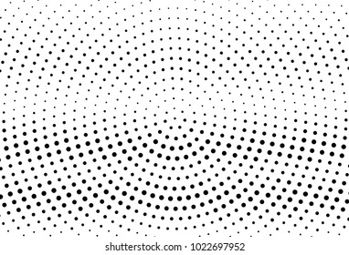 Abstract monochrome halftone pattern. Futuristic panel. Grunge dotted backdrop with circles, dots, point. Design element for web banners, posters, cards, wallpapers, sites. Black and white color