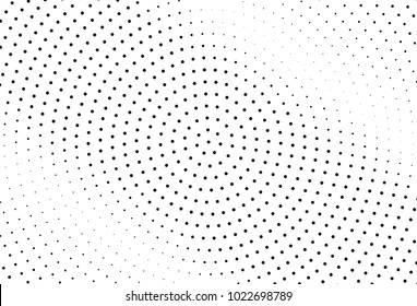Abstract monochrome halftone pattern. Futuristic panel. Grunge dotted backdrop with circles, dots, point. Design element for web banners, posters, cards, wallpapers, sites. Black and white color