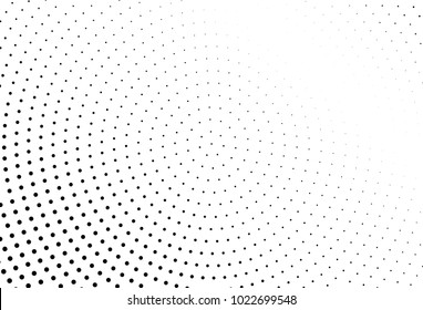 Abstract monochrome halftone pattern. Futuristic panel. Grunge dotted backdrop with circles, dots, point. Design element for web banners, posters, cards, wallpapers, sites. Black and white color 