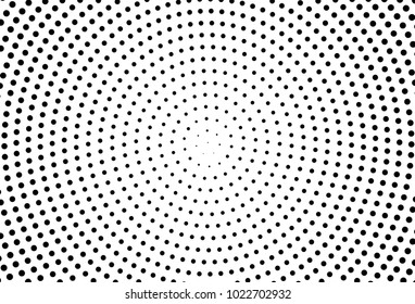 Abstract monochrome halftone pattern. Futuristic panel. Grunge dotted backdrop with circles, dots, point. Design element for web banners, posters, cards, wallpapers, sites. Black and white color