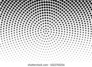 Abstract monochrome halftone pattern. Futuristic panel. Grunge dotted backdrop with circles, dots, point. Design element for web banners, posters, cards, wallpapers, sites. Black and white color