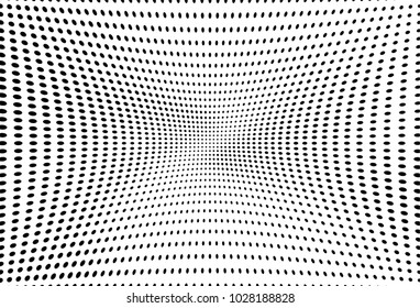 Abstract monochrome halftone pattern. Futuristic panel. Grunge dotted backdrop with circles, dots, point. Design element for web banners, posters, cards, wallpapers, sites. Black and white color