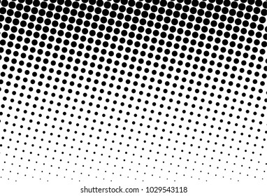 Abstract monochrome halftone pattern. Futuristic panel. Grunge dotted backdrop with circles, dots, point. Design element for web banners, posters, cards, wallpapers, sites. Black and white color