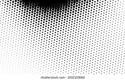 Abstract monochrome halftone pattern. Futuristic panel. Grunge dotted backdrop with circles, dots, point. Design element for web banners, posters, cards, wallpapers, sites. Black and white color