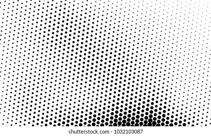Abstract monochrome halftone pattern. Futuristic panel. Grunge dotted backdrop with circles, dots, point. Design element for web banners, posters, cards, wallpapers, sites. Black and white color