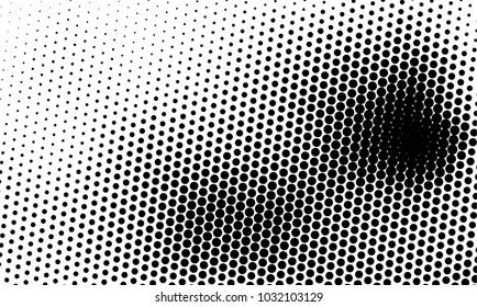 Abstract monochrome halftone pattern. Futuristic panel. Grunge dotted backdrop with circles, dots, point. Design element for web banners, posters, cards, wallpapers, sites. Black and white color