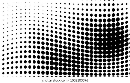 Abstract monochrome halftone pattern. Futuristic panel. Grunge dotted backdrop with circles, dots, point. Design element for web banners, posters, cards, wallpapers, sites. Black and white color