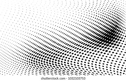 Abstract monochrome halftone pattern. Futuristic panel. Grunge dotted backdrop with circles, dots, point. Design element for web banners, posters, cards, wallpapers, sites. Black and white color