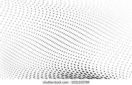 Abstract monochrome halftone pattern. Futuristic panel. Grunge dotted backdrop with circles, dots, point. Design element for web banners, posters, cards, wallpapers, sites. Black and white color