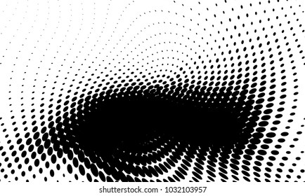 Abstract monochrome halftone pattern. Futuristic panel. Grunge dotted backdrop with circles, dots, point. Design element for web banners, posters, cards, wallpapers, sites. Black and white color