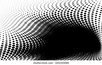 Abstract monochrome halftone pattern. Futuristic panel. Grunge dotted backdrop with circles, dots, point. Design element for web banners, posters, cards, wallpapers, sites. Black and white color