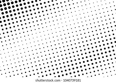 Abstract monochrome halftone pattern. Futuristic panel. Dotted backdrop with circles, dots, point. Design element for web banners, posters, cards, wallpapers, sites. Black and white color