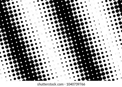 Abstract monochrome halftone pattern. Futuristic panel. Dotted backdrop with circles, dots, point. Design element for web banners, posters, cards, wallpapers, sites. Black and white color