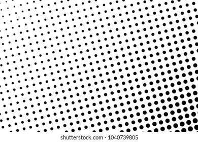 Abstract monochrome halftone pattern. Futuristic panel. Dotted backdrop with circles, dots, point. Design element for web banners, posters, cards, wallpapers, sites. Black and white color