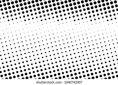 Abstract monochrome halftone pattern. Futuristic panel. Dotted backdrop with circles, dots, point. Design element for web banners, posters, cards, wallpapers, sites. Black and white color