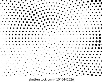 Abstract monochrome halftone pattern. Futuristic panel. Grunge dotted backdrop with circles, dots, point. Design element for web banners, posters, cards, wallpapers, sites. Black and white color