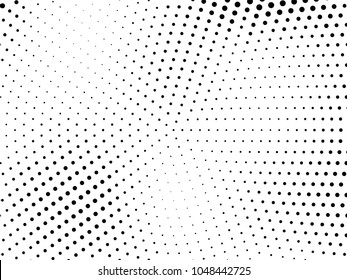 Abstract monochrome halftone pattern. Futuristic panel. Grunge dotted backdrop with circles, dots, point. Design element for web banners, posters, cards, wallpapers, sites. Black and white color