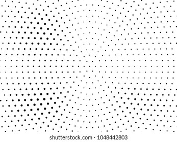 Abstract monochrome halftone pattern. Futuristic panel. Grunge dotted backdrop with circles, dots, point. Design element for web banners, posters, cards, wallpapers, sites. Black and white color
