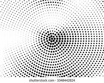 Abstract monochrome halftone pattern. Futuristic panel. Grunge dotted backdrop with circles, dots, point. Design element for web banners, posters, cards, wallpapers, sites. Black and white color