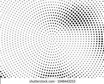 Abstract monochrome halftone pattern. Futuristic panel. Grunge dotted backdrop with circles, dots, point. Design element for web banners, posters, cards, wallpapers, sites. Black and white color