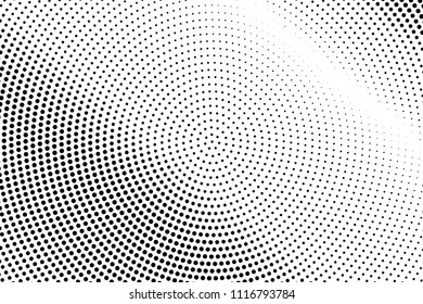 Abstract monochrome halftone pattern. Futuristic panel. Grunge dotted backdrop with circles, dots, point. Design element for web banners, posters, cards, wallpapers, sites. Black and white color