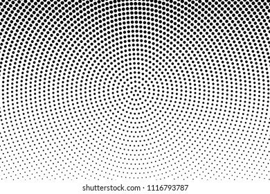 Abstract monochrome halftone pattern. Futuristic panel. Grunge dotted backdrop with circles, dots, point. Design element for web banners, posters, cards, wallpapers, sites. Black and white color