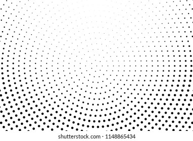 Abstract monochrome halftone pattern. Futuristic panel. Grunge dotted backdrop with circles, dots, point. Design element for web banners, posters, cards, wallpapers, sites. Black and white color