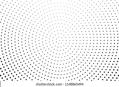 Abstract monochrome halftone pattern. Futuristic panel. Grunge dotted backdrop with circles, dots, point. Design element for web banners, posters, cards, wallpapers, sites. Black and white color