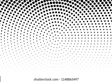 Abstract monochrome halftone pattern. Futuristic panel. Grunge dotted backdrop with circles, dots, point. Design element for web banners, posters, cards, wallpapers, sites. Black and white color