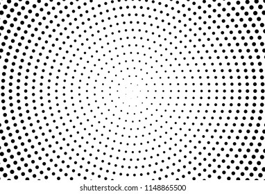 Abstract monochrome halftone pattern. Futuristic panel. Grunge dotted backdrop with circles, dots, point. Design element for web banners, posters, cards, wallpapers, sites. Black and white color