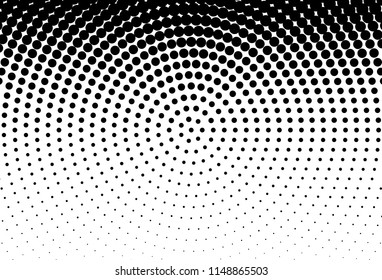 Abstract monochrome halftone pattern. Futuristic panel. Grunge dotted backdrop with circles, dots, point. Design element for web banners, posters, cards, wallpapers, sites. Black and white color