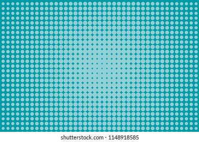 Abstract monochrome halftone pattern. Futuristic panel. Grunge dotted backdrop with circles, dots, point. Design element for web banners, posters, cards, wallpapers, sites. Blue-green color