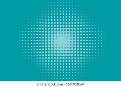 Abstract monochrome halftone pattern. Futuristic panel. Grunge dotted backdrop with circles, dots, point. Design element for web banners, posters, cards, wallpapers, sites. Blue-green color