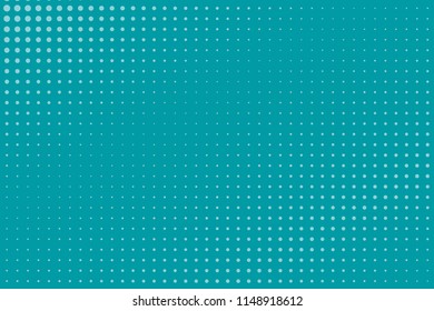 Abstract monochrome halftone pattern. Futuristic panel. Grunge dotted backdrop with circles, dots, point. Design element for web banners, posters, cards, wallpapers, sites. Blue-green color