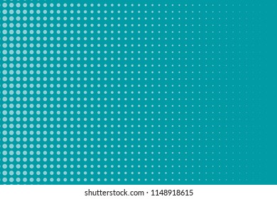 Abstract monochrome halftone pattern. Futuristic panel. Grunge dotted backdrop with circles, dots, point. Design element for web banners, posters, cards, wallpapers, sites. Blue-green color