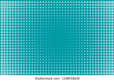 Abstract monochrome halftone pattern. Futuristic panel. Grunge dotted backdrop with circles, dots, point. Design element for web banners, posters, cards, wallpapers, sites. Blue-green color
