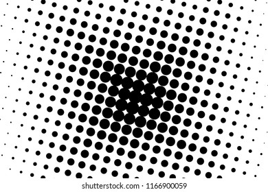 Abstract monochrome halftone pattern. Futuristic panel. Grunge dotted backdrop with circles, dots, point. Design element for web banners, posters, cards, wallpapers, sites. Black and white color