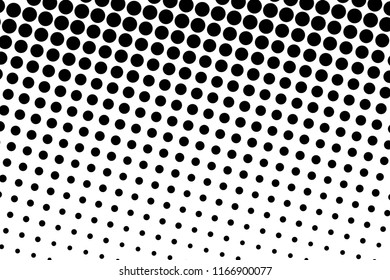 Abstract monochrome halftone pattern. Futuristic panel. Grunge dotted backdrop with circles, dots, point. Design element for web banners, posters, cards, wallpapers, sites. Black and white color