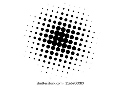 Abstract monochrome halftone pattern. Futuristic panel. Grunge dotted backdrop with circles, dots, point. Design element for web banners, posters, cards, wallpapers, sites. Black and white color