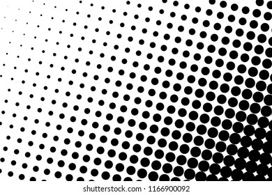 Abstract monochrome halftone pattern. Futuristic panel. Grunge dotted backdrop with circles, dots, point. Design element for web banners, posters, cards, wallpapers, sites. Black and white color