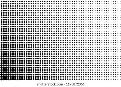 Abstract monochrome halftone pattern. Futuristic panel. Grunge dotted backdrop with circles, dots, point. Design element for web banners, posters, cards, wallpapers, sites. Black and white color