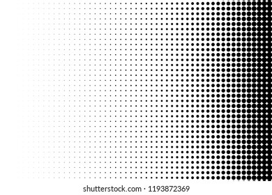 Abstract monochrome halftone pattern. Futuristic panel. Grunge dotted backdrop with circles, dots, point. Design element for web banners, posters, cards, wallpapers, sites. Black and white color