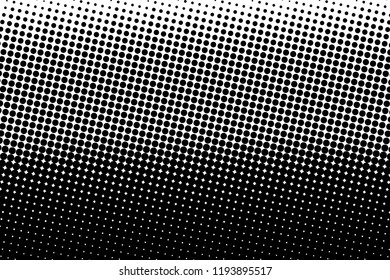 Abstract monochrome halftone pattern. Futuristic panel. Grunge dotted backdrop with circles, dots, point. Design element for web banners, posters, cards, wallpapers, sites. Black and white color