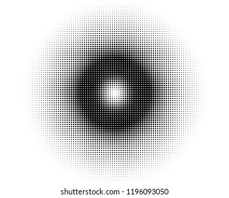 Abstract monochrome halftone pattern. Futuristic panel. Grunge dotted backdrop with circles, dots, point. Design element for web banners, posters, cards, wallpapers, sites. Black and white color