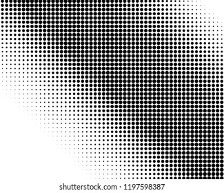 Abstract monochrome halftone pattern. Futuristic panel. Grunge dotted backdrop with circles, dots, point. Design element for web banners, posters, cards, wallpapers, sites. Black and white color