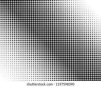 Abstract monochrome halftone pattern. Futuristic panel. Grunge dotted backdrop with circles, dots, point. Design element for web banners, posters, cards, wallpapers, sites. Black and white color